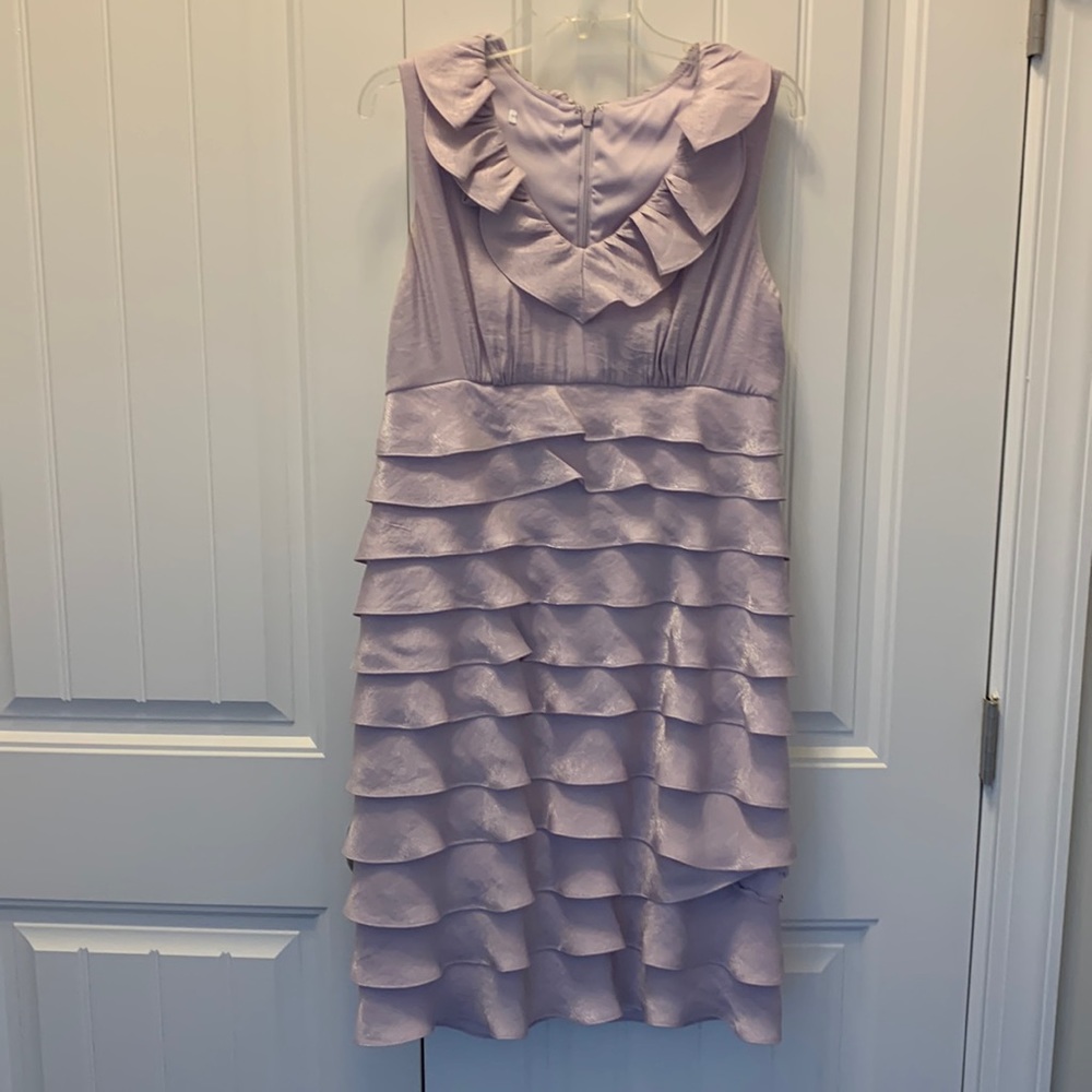 Sleeveless V-Neck dress. Rayon/polyester, size 10.